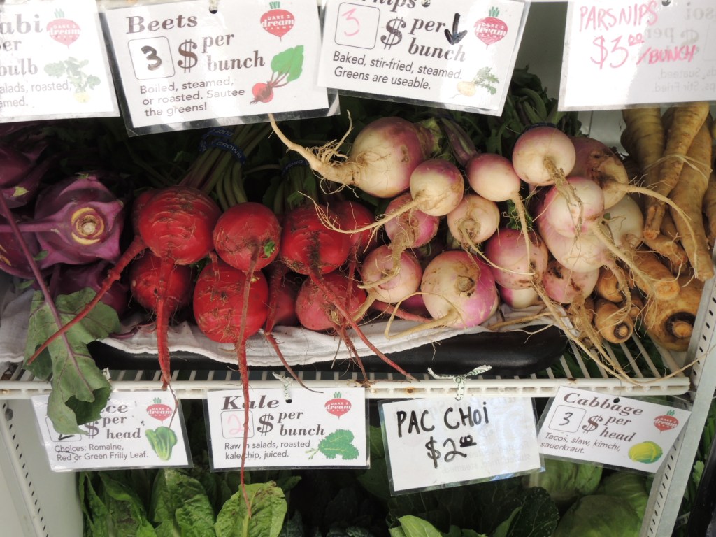 Fresh veggies at the Dare 2 Dream farm stand