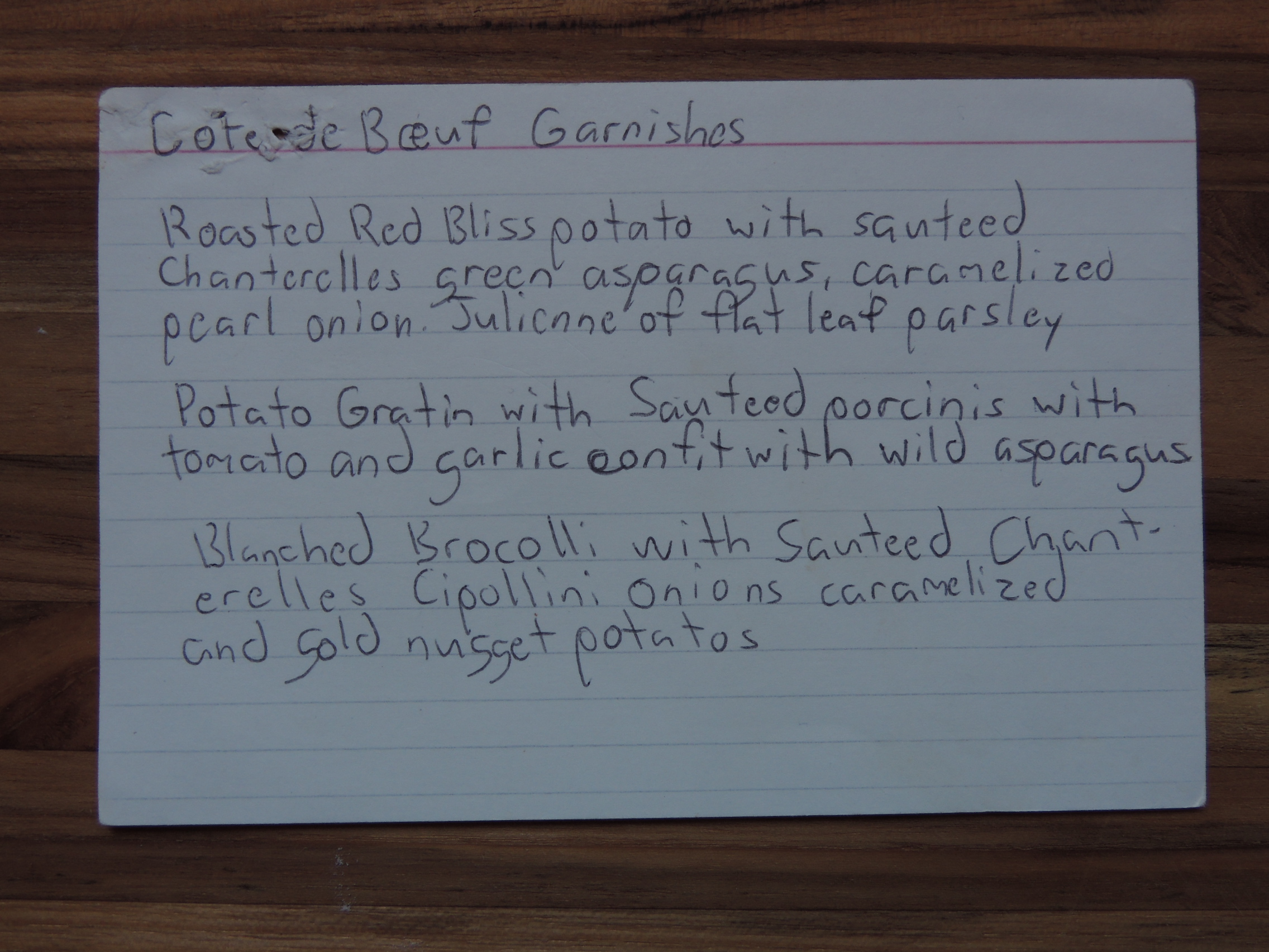 COTE DE BOEUF INDEX CARD