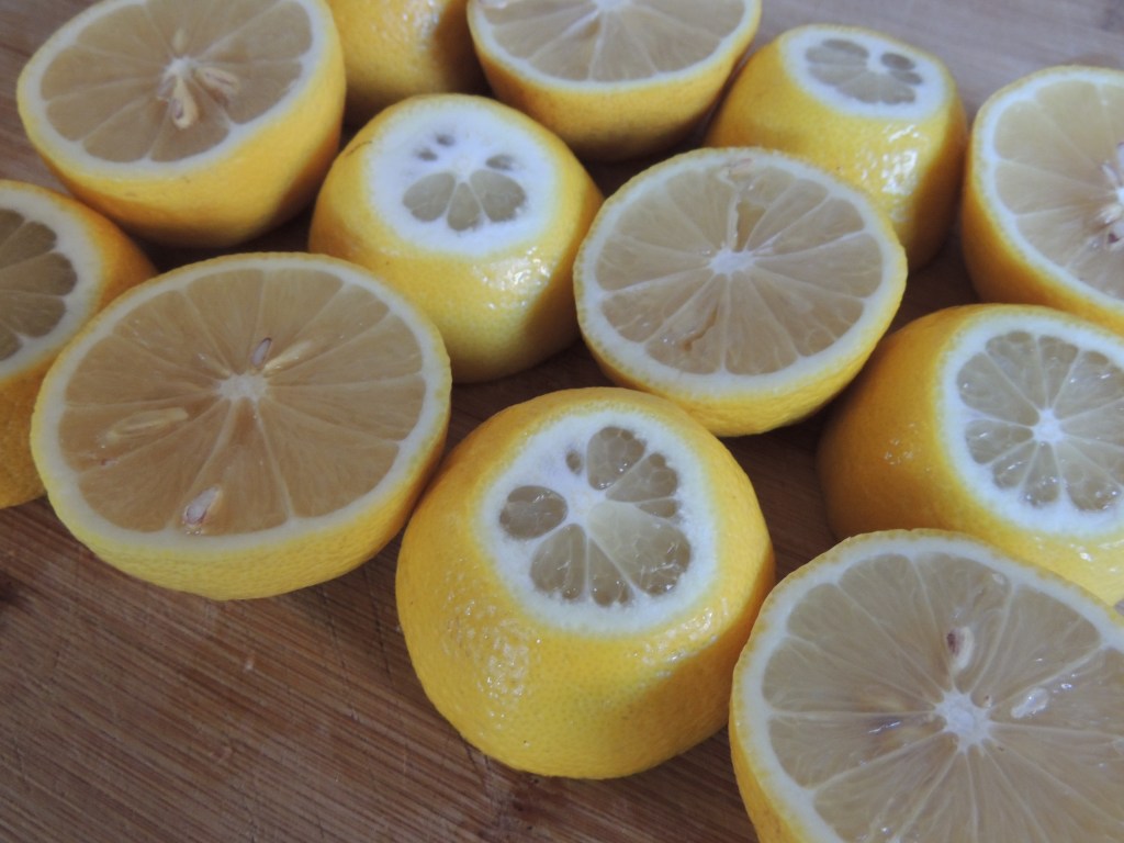Lemons cut in half