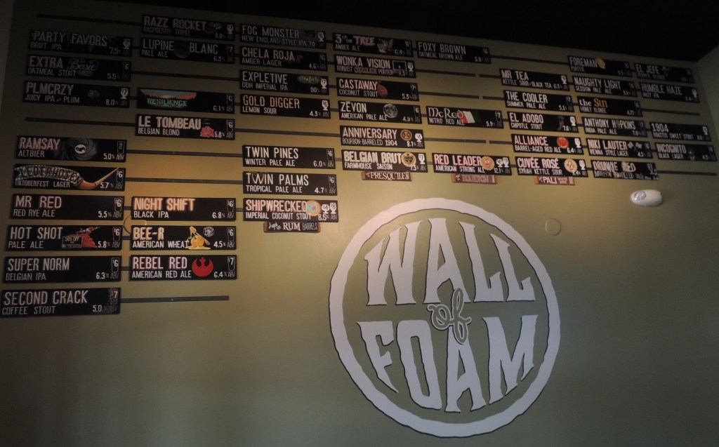 The Wall of Fame at Naughty Oak Brewery