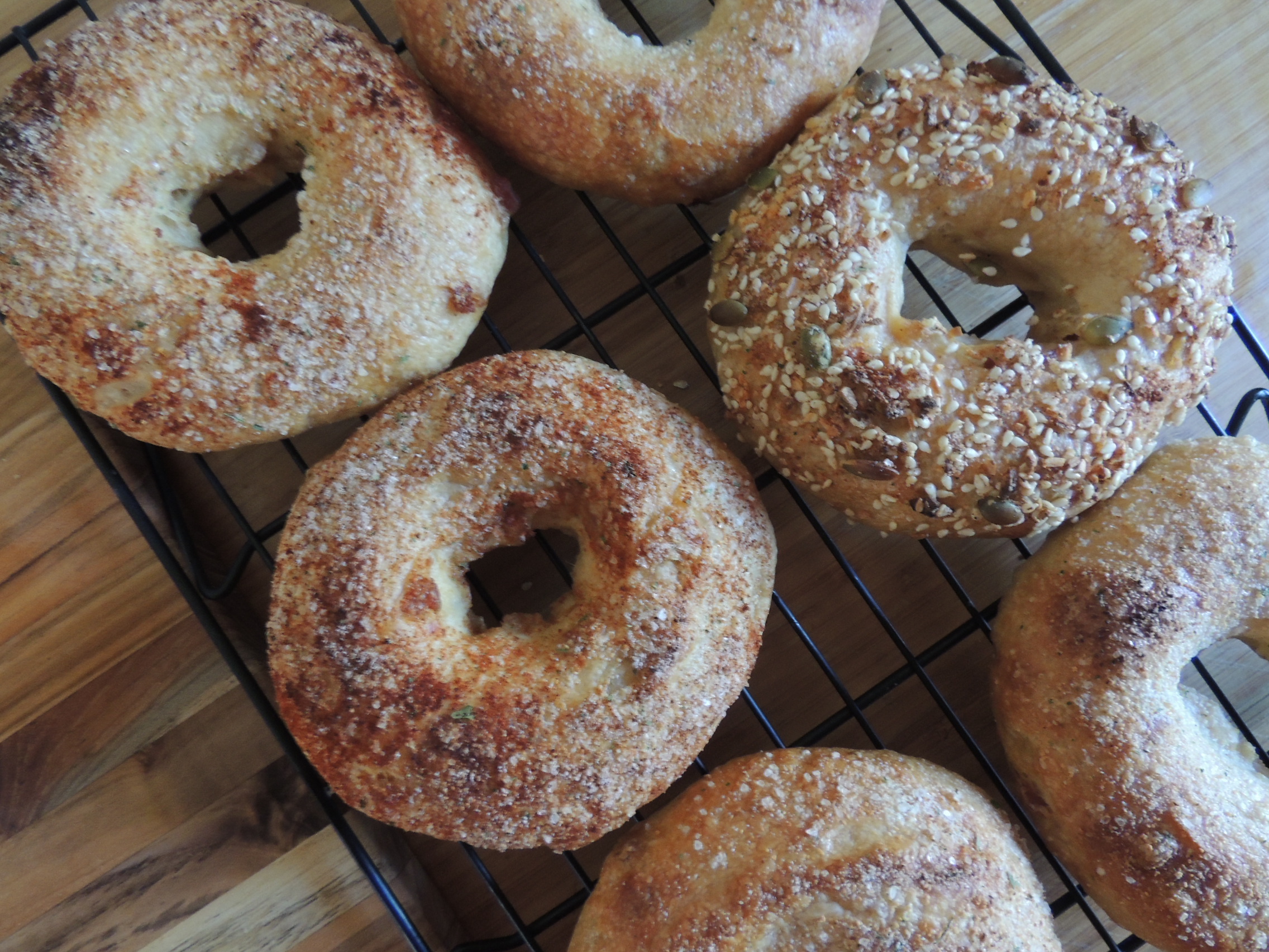 Finished bagels ready for ravenous consumption