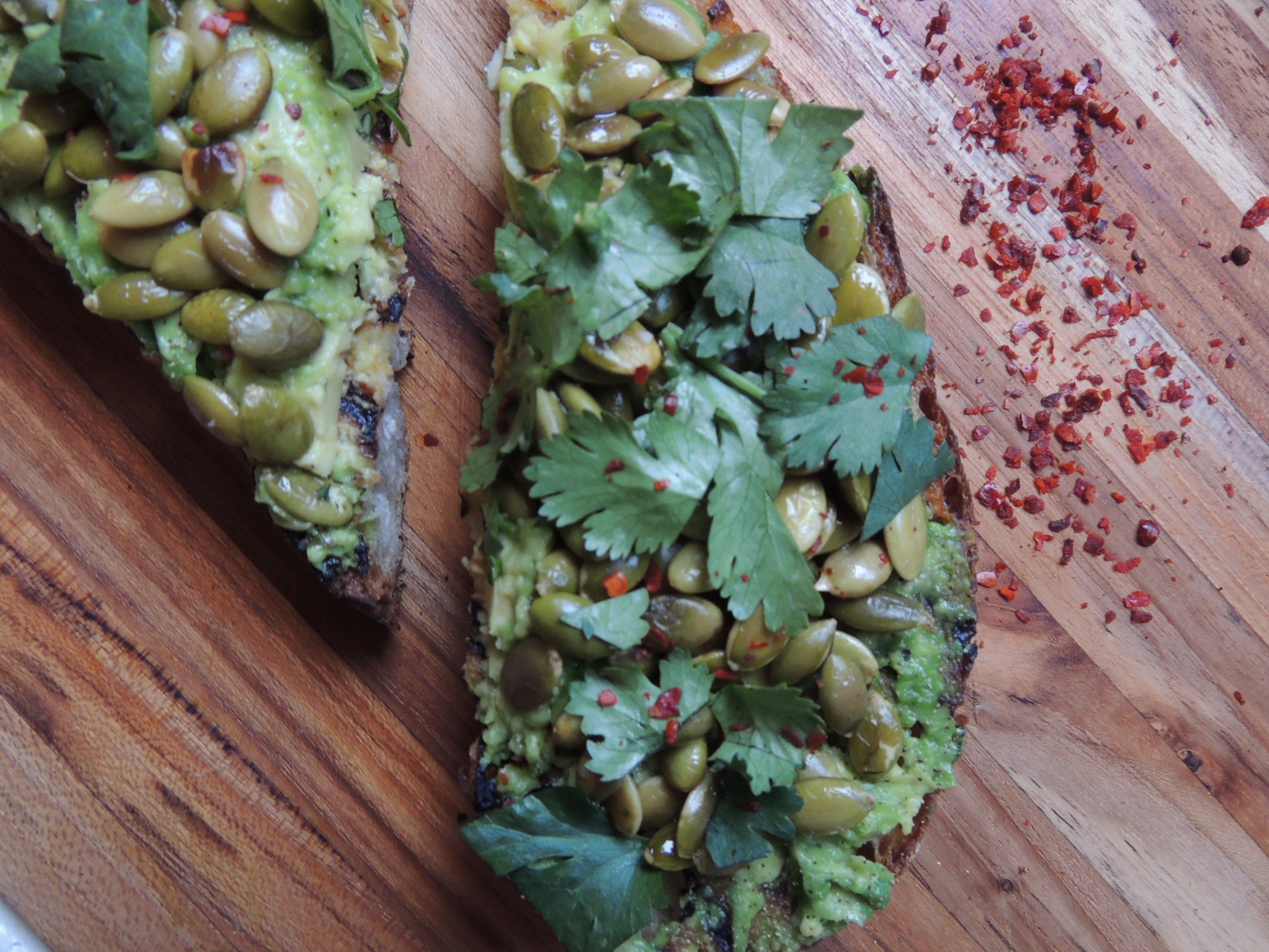 Avocado toast with Aleppo pepper