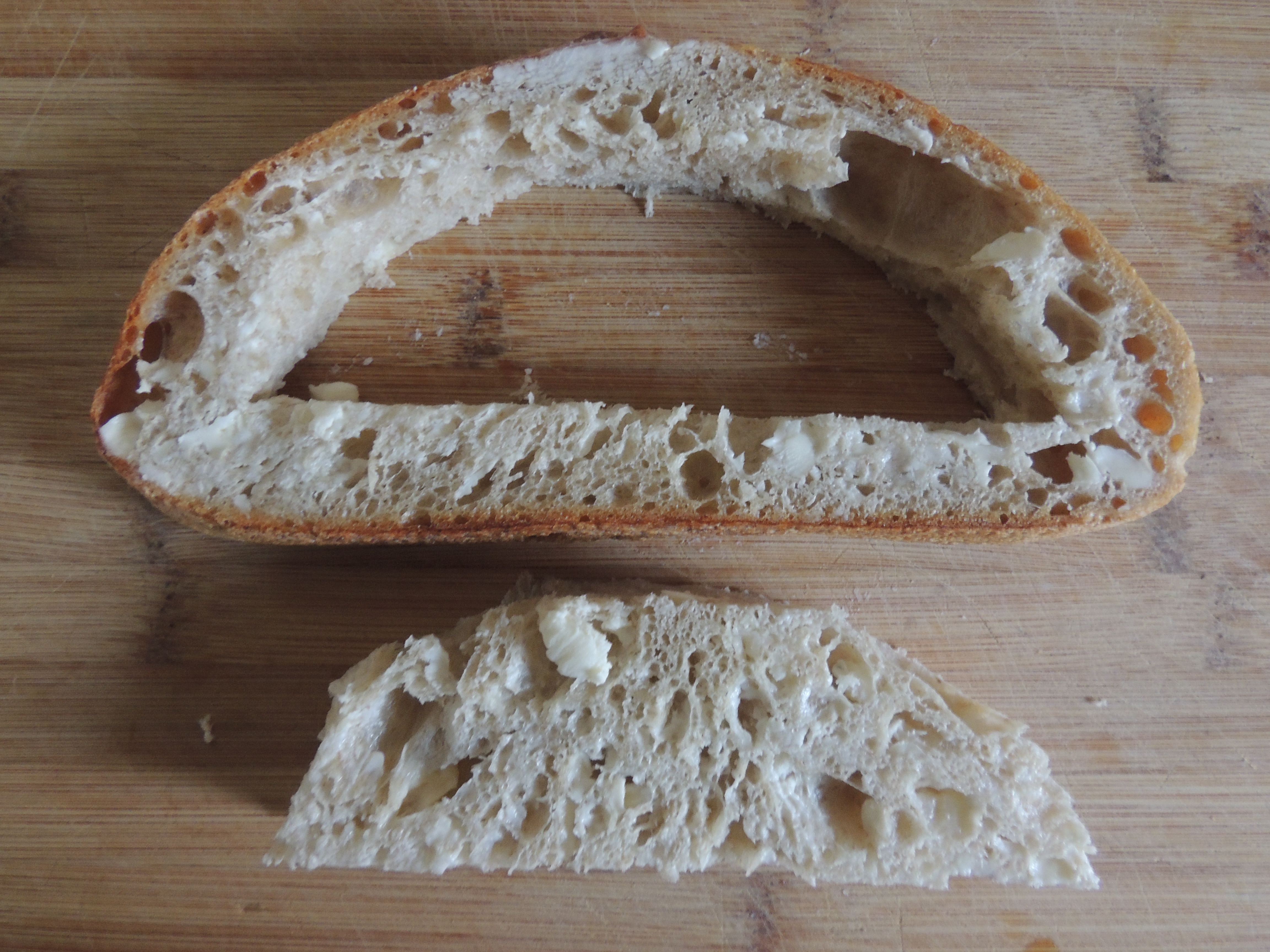 Bread with the center cut out.